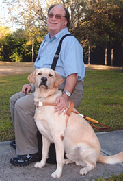 Keith Flowers and guide dog Eagle