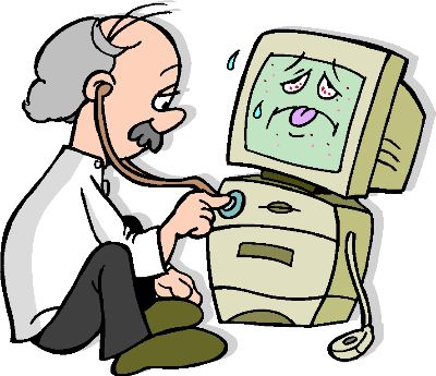 Cartoon with man frustrated with his computer