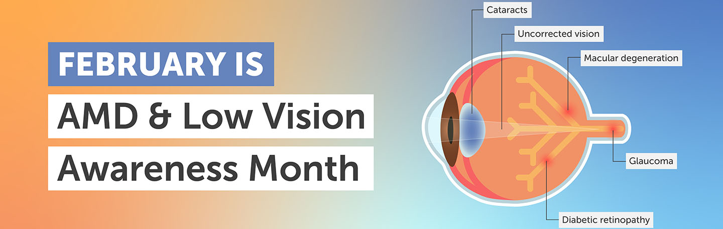 February is A M D and low vision awareness month.