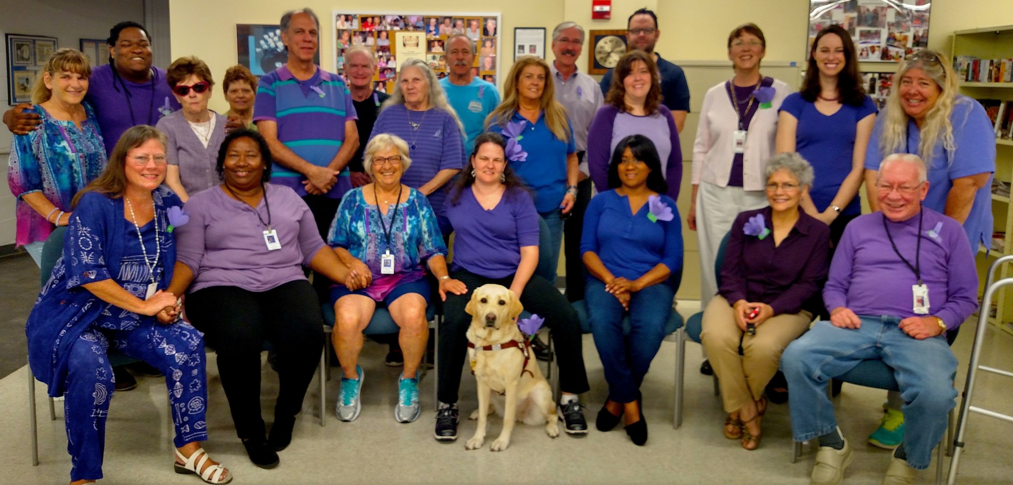 Staff from the Braille and Talking Book Library wear Purple for Month of the Military Child