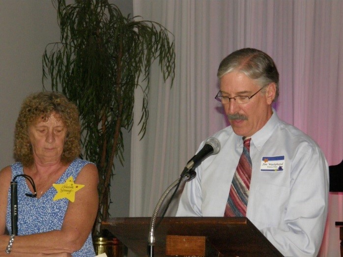Sheila Young, President of the Friends of Library Access, Inc. with Jim Woolyhand, Library Bureau Chief
