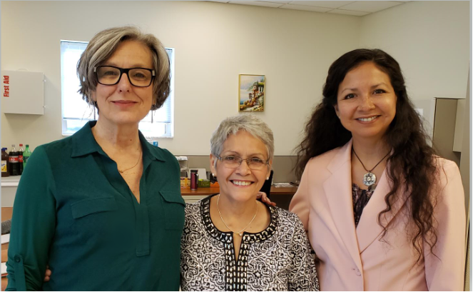 (From left to right) National Library Service Studio Director Celeste Lawson, Florida Studio Coordinator Brunilda Lopez-Soto, Librarian/Production Supervisor Maureen Dorosinski.