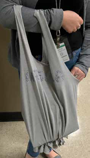 T-Shirt book bag. Image source: Sidnie Srader of Jones Public Library, Dayton, Texas.