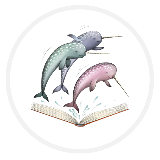 Sword fish jumping out of a book.
