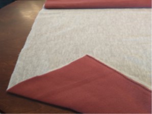 lining up fabric.