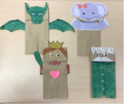 Paper bag puppet.