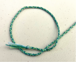 Beginner braided friendship bracelet.